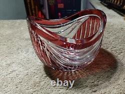 VINTAGE NACHTMANN CRYSTAL LARGE BOWL RED RUBY CUT TO CLEAR, 8. Thick