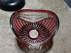 VINTAGE NACHTMANN CRYSTAL LARGE BOWL RED RUBY CUT TO CLEAR, 8. Thick