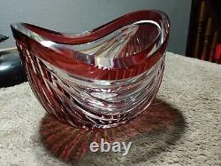 VINTAGE NACHTMANN CRYSTAL LARGE BOWL RED RUBY CUT TO CLEAR, 8. Thick