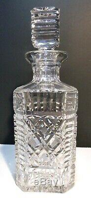 VINTAGE Waterford Crystal MASTER CUTTER Strawberry Cut Square Decanter10
