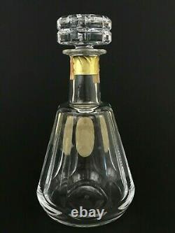 VTG Baccarat Signed Tallyrand Cut Crystal Courvoisier Cognac Decanter 9 1/4'