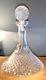 Vtg Diamond Cut Crystal Decanter Cut Glass Ships Decanter 1950s English