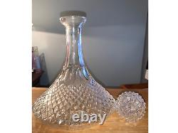 VTG DIAMOND CUT CRYSTAL DECANTER CUT GLASS SHIPS DECANTER 1950s ENGLISH