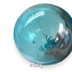 VTG Empoli Blue Diamond Optic Genie Decanter Round Orb Stopper Art Glass MCM