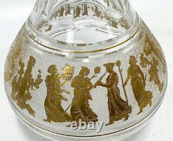 Val Saint (St.) Lambert France Cut Glass Gold Encrusted Decanter Danse de Flore