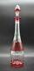 Val St Lambert Belgian Tilly Cased Cranberry Pink Cut To Clear 16 1/4 Decanter