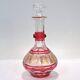 Val St. Lambert Cranberry Cut Glass Danse De Flore Wine Decanter