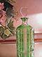 Val St. Lambert Green Cut To Clear Crystal Decanter Art Deco 6 Sided Withos