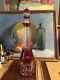 Val St. Lambert Seville Tcpl Cranberry / Ruby Cut-to-clear Glass Decanter