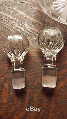Very Fine Pr. 19th. Cent. Blown Cut & Engraved Pittsburgh Glass Decanters