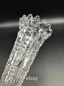 Very Rare Huge Cut Crystal Decanter with Vase Cup Stopper, 20 Tall, 7 1/2 Wide