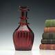 Very Rare Victorian Ruby Red Cut Glass Decanter C1850