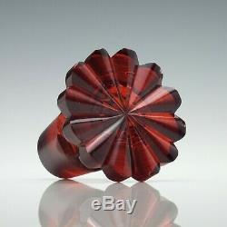 Very Rare Victorian Ruby Red Cut Glass Decanter c1850