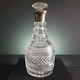 Victorian Anglo-irish Abp Cut Glass Decanter With Silver Rim