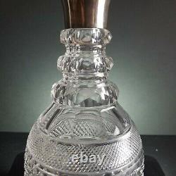 Victorian Anglo-Irish ABP Cut Glass Decanter with Silver rim