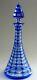 Victorian C19th Cobalt Blue Cut To Clear Faceted Glass Decanter/scent Bottle