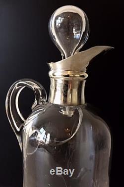 Victorian Cut Glass Whisky Decanter with Silver Spout Circa 1897