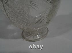 Victorian Decanter Antique Wine Barware English Sterling Silver Cut Glass