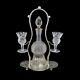 Victorian Edinburgh Crystal'thistle' Silver Plated Decanter Set, 2 Shot Glasses