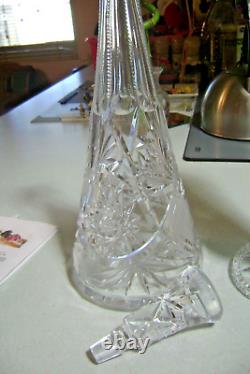 Vintage 16 Tall Bohemian Pineapple Waffle Starburst Cut Crystal Decanter