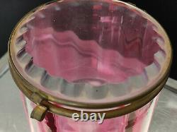 Vintage 1900's Pink Cut Crystal Glass Box, Vanity Box Dresser Jar