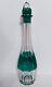 Vintage 1930's Val St. Lambert Green Cut To Clear Decanter Withstopper