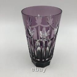 Vintage 4 Colored Cut to Clear Bohemian Crystal Highball Glasses