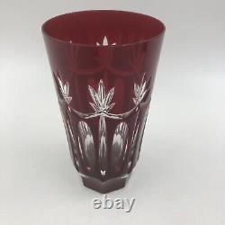Vintage 4 Colored Cut to Clear Bohemian Crystal Highball Glasses