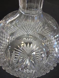 Vintage American Brilliant Cut Crystal Strawberry, Diamond & Fan Carafe