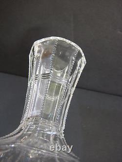 Vintage American Brilliant Cut Crystal Strawberry, Diamond & Fan Carafe