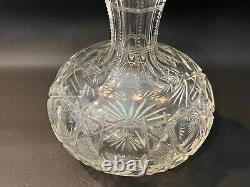 Vintage American Brilliant Cut Glass Crystal Glass Carafe Liquor Wine Decanter