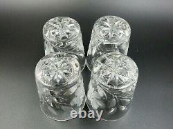 Vintage American Brilliant Cut Glass Decanter Set With Four Glasses