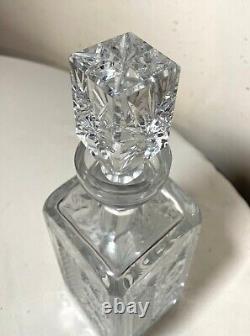 Vintage American brilliant cut clear crystal liquor wine decanter glass bottle
