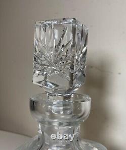 Vintage American brilliant cut clear crystal liquor wine decanter glass bottle