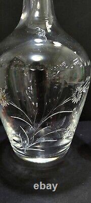 Vintage Antique Hawkes Crystal Cut Decanter Sterling Silver stopper and collar