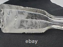 Vintage/Antique Intaglio Cut Glass Decanter, with Horse and Crane Birds