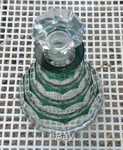 Vintage Art Deco Val St Lambert Emerald Cut Glass Decanter 1930s