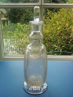 Vintage Baccarat Crystal Glass decanter J & F Martell cognac Blown Etched
