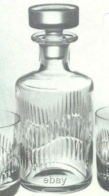Vintage Baccarat Crystal SERPENTINE Decanter Vertical Wave Cut Design Rare