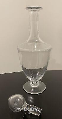 Vintage Baccarat Cut Crystal Footed Decanter with Stopper France 12 Tall
