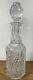 Vintage Bohemian Crystal Quilted Cut Glass Liquor Wine Decanter Bottle W Stopper