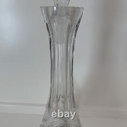 Vintage Bohemian Czech Clear Cut Crystal Decanter Liqueur Large Heavy