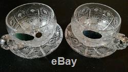 Vintage Bohemian Queen Lace Hand Cut Crystal Decanter/Cups and Coasters