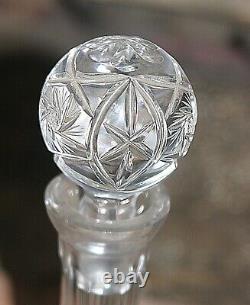 Vintage Captains Hand Cut Lead Crystal Glass Decanter, Whiskey, Port, Wine, 12x8