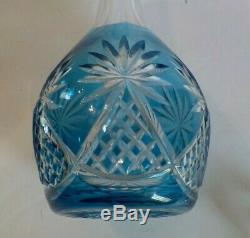 Vintage Cased Glass Cut-to-Clear 5-Piece Liquour Decanter Set