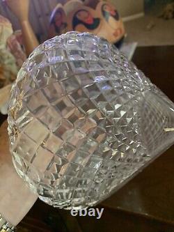 Vintage Crystal Cut Glass Decanter On Side With Topper, Approx 9.5