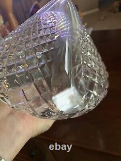 Vintage Crystal Cut Glass Decanter On Side With Topper, Approx 9.5