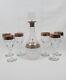 Vintage Crystal Decanter 6 Glasses By Sc Line Made In Italy New Original Boxes