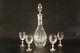 Vintage Crystal Sterling Silver Mark 925 Cut To Clear Set Decanter And Four Cup