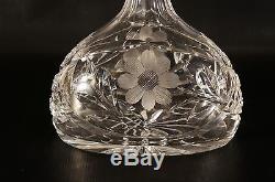 Vintage Crystal With Sterling Silver Mark 800 Cut To Clear Decanter